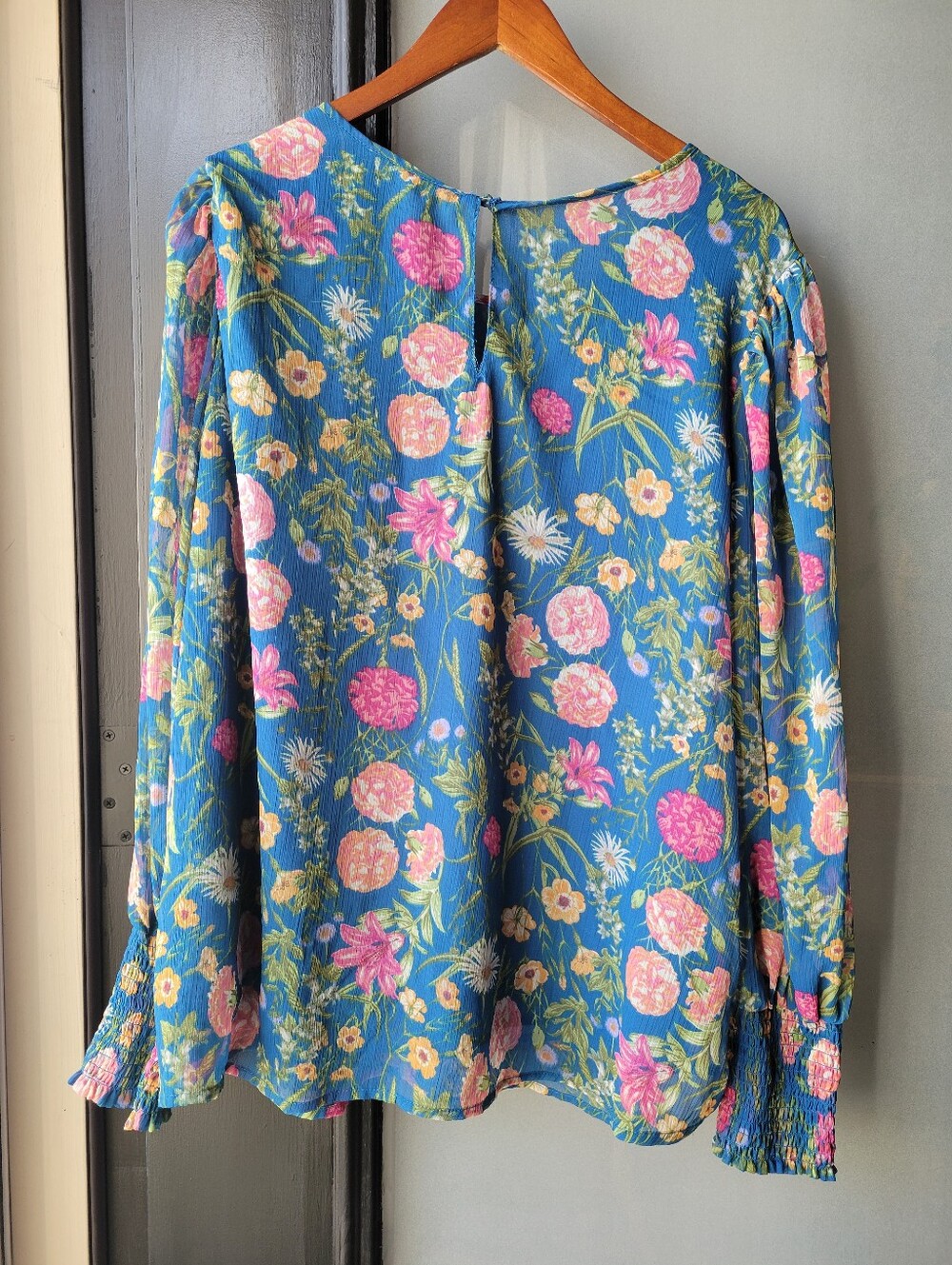 Terra & Sky Women’s Plus Size Smocked Chiffon Top Size 1X - Picture 3 of 10